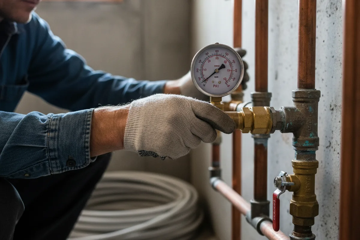 Pressure testing a repaired line during Water Line Repair in Cascade